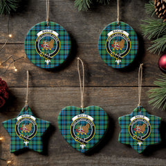 Baillie Ancient Tartan Crest Christmas Ceramic Ornament