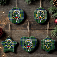 Blackadder Tartan Crest Christmas Ceramic Ornament