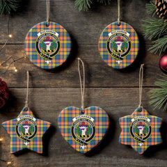 Buchanan Ancient Tartan Crest Christmas Ceramic Ornament