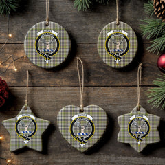 Burns Check Tartan Crest Christmas Ceramic Ornament