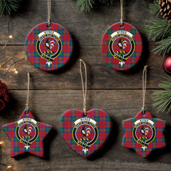 Byres Tartan Crest Christmas Ceramic Ornament