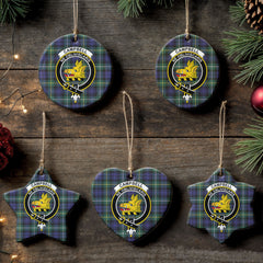 Campbell Argyll Modern Tartan Crest Christmas Ceramic Ornament