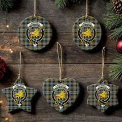 Campbell Argyll Weathered Tartan Crest Christmas Ceramic Ornament
