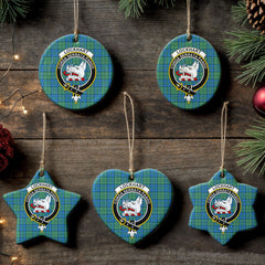 Lockhart Tartan Crest Christmas Ceramic Ornament
