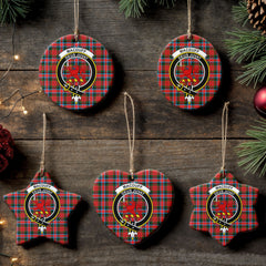 MacDuff Modern Tartan Crest Christmas Ceramic Ornament