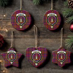 MacIntyre Modern Tartan Crest Christmas Ceramic Ornament