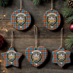 MacLachlan Ancient Tartan Crest Christmas Ceramic Ornament