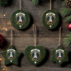 MacLean Hunting Tartan Crest Christmas Ceramic Ornament