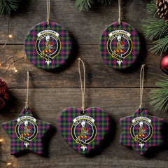 MacLennan Modern Tartan Crest Christmas Ceramic Ornament