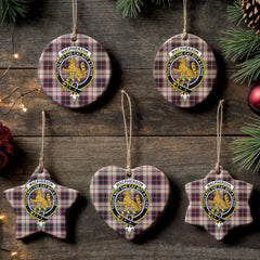 MacPherson Hunting Ancient Tartan Crest Christmas Ceramic Ornament