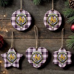 MacPherson Hunting Modern Tartan Crest Christmas Ceramic Ornament