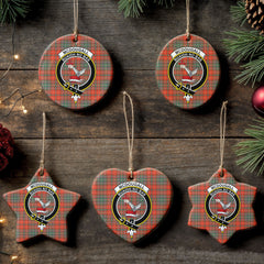 McDougall Ancient Tartan Crest Christmas Ceramic Ornament