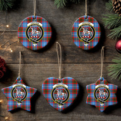 Trotter Tartan Crest Christmas Ceramic Ornament