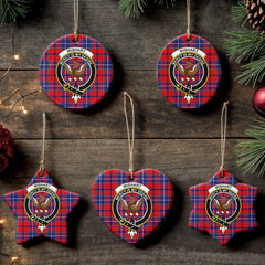 Wishart Dress Tartan Crest Christmas Ceramic Ornament
