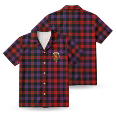 Brown Modern Tartan Crest Hawaiian Shirt