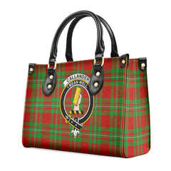 Callander Tartan Crest Leather Handbag