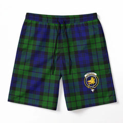 Campbell Modern Tartan Crest Men's Beach Shorts