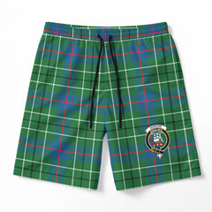 Duncan Ancient Tartan Crest Men's Beach Shorts