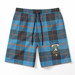 Garden Tartan Crest Men's Beach Shorts