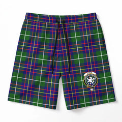Inglis Modern Tartan Crest Men's Beach Shorts