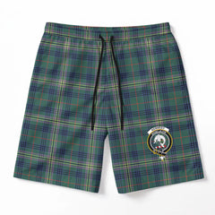 Kennedy Modern Tartan Crest Men's Beach Shorts