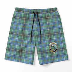 MacInnes Ancient Tartan Crest Men's Beach Shorts