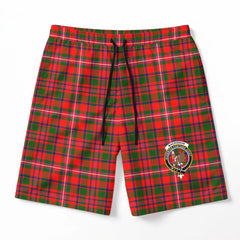 MacKinnon Modern Tartan Crest Men's Beach Shorts