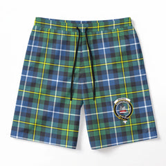 MacNeil of Barra Ancient Tartan Crest Men's Beach Shorts