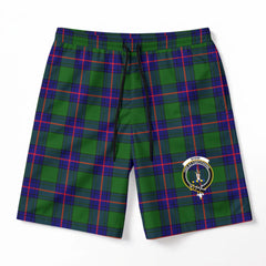 Shaw Modern Tartan Crest Men's Beach Shorts