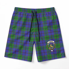 Strachan Tartan Crest Men's Beach Shorts