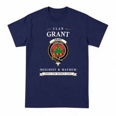 Grant Weathered Tartan Crest Mischief and Mayhem T-shirt