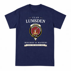 Lumsden Modern Tartan Crest Mischief and Mayhem T-shirt