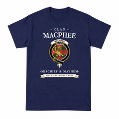MacPhee Modern Tartan Crest Mischief and Mayhem T-shirt