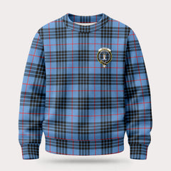 MacKay Blue Tartan Crest Sweater