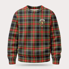 Stewart Black Tartan Crest Sweater