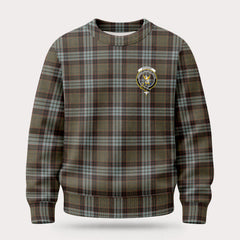 Stewart Old Weathered Tartan Crest Sweater