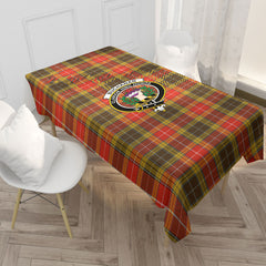 Buchanan Old Set Weathered Tartan Crest Tablecloth