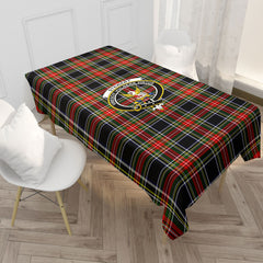 Stewart Black Tartan Crest Tablecloth