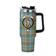 Balfour Blue Tartan Crest 40 oz Insulated Tumbler with Handle