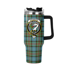 Brisbane Tartan Crest 40 oz Insulated Tumbler with Handle