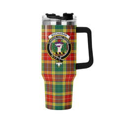 Buchanan Old Sett Tartan Crest 40 oz Insulated Tumbler with Handle