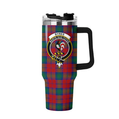 Byres Tartan Crest 40 oz Insulated Tumbler with Handle