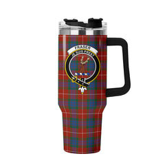 Fraser (of Lovat) Ancient Tartan Crest 40 oz Insulated Tumbler with Handle