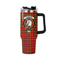 Hepburn Tartan Crest 40 oz Insulated Tumbler with Handle