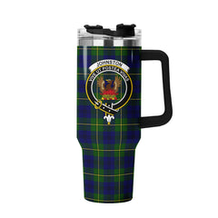 Johnston of Caskieben Tartan Crest 40 oz Insulated Tumbler with Handle