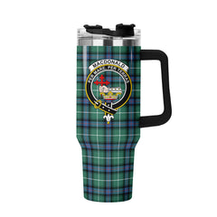 MacDonald of the Isles Hunting Ancient Tartan Crest 40 oz Insulated Tumbler with Handle