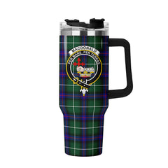 MacDonald of the Isles Hunting Modern Tartan Crest 40 oz Insulated Tumbler with Handle