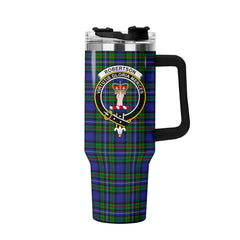 Robertson Hunting Modern Tartan Crest 40 oz Insulated Tumbler with Handle
