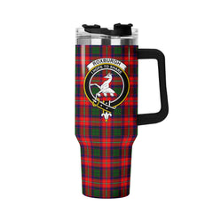 Roxburgh District Tartan Crest 40 oz Insulated Tumbler with Handle