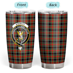 Stewart Black Tartan Crest Tumbler